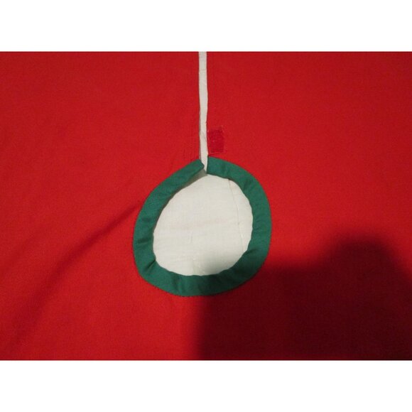 Vintage Holiday Tree Skirt With Heart Birds Reindeer Embroidery Poly Blend GUC - Picture 13 of 16